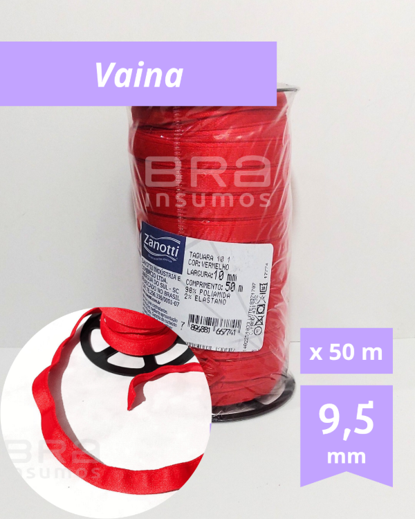 Producto - Vaina "Tacuara" Zanotti 10 mm - Rojo (x Rollo de 50 Metros)