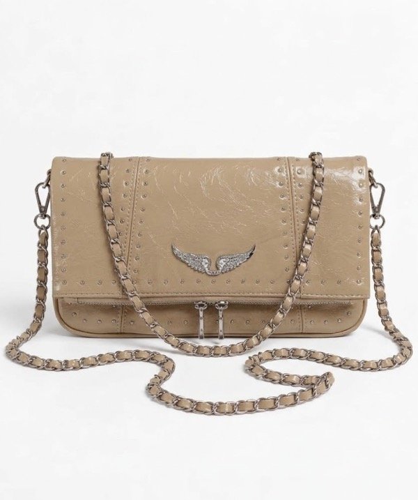 Producto - Cartera Zadig Rock Vintage- Linea Exclusiva - Doble correa - Beige