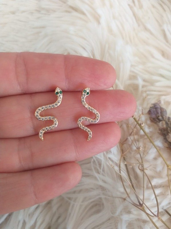 Producto - ADA0150 Aro Serpiente strass ojos verdes