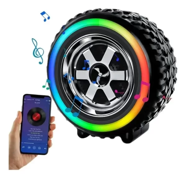 Producto - Parlante Bluetooth Rueda con luces RGB