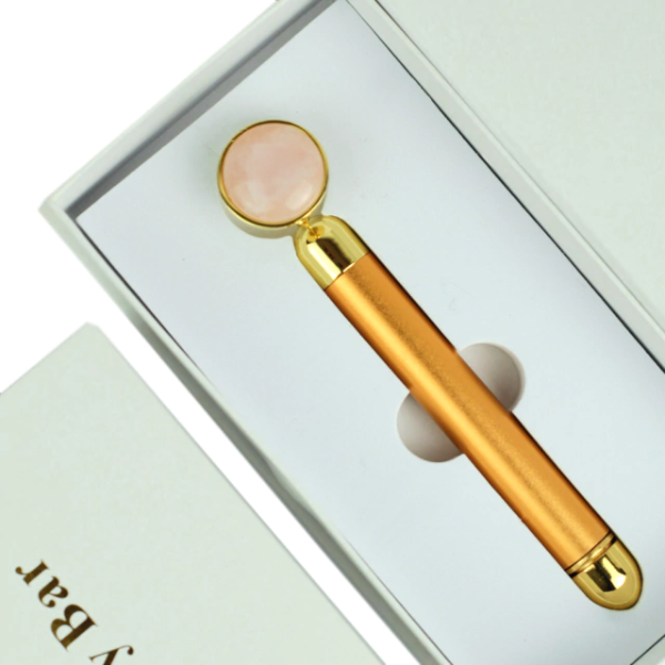 Producto - Masajeador Golden Beauty Stone Cuarzo Rosa Rostro Y Cuerpo A Pilas Laima