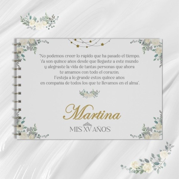 Producto - Kit Imprimible Libro De Firmas Mis 15 Años - Blanco - 2