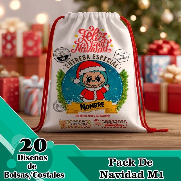 Producto - Diseños Digitales / Plantillas Para Bolsas / Costales Navideños M1