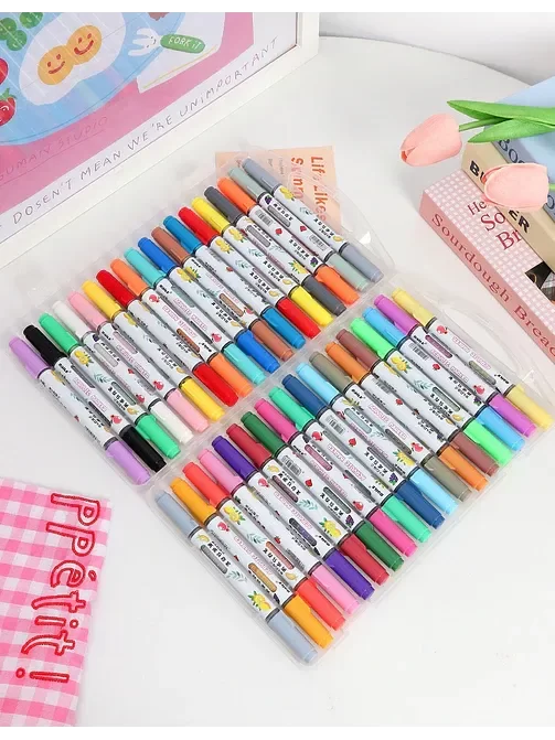 Producto - Marcadores Acrílicos BILE Doble Punta.  36 colores. - 5
