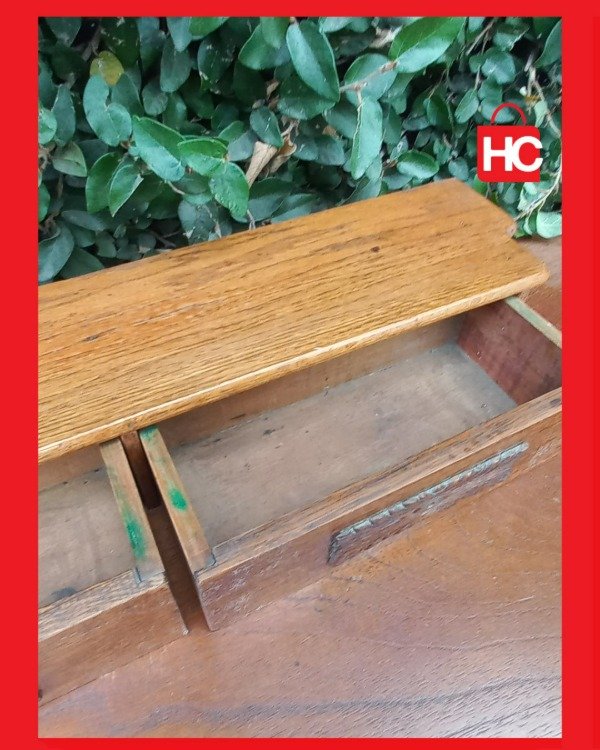 Producto - Dresuar / Recibidor de pared en madera con alzada y cajoncitos tallados - 7