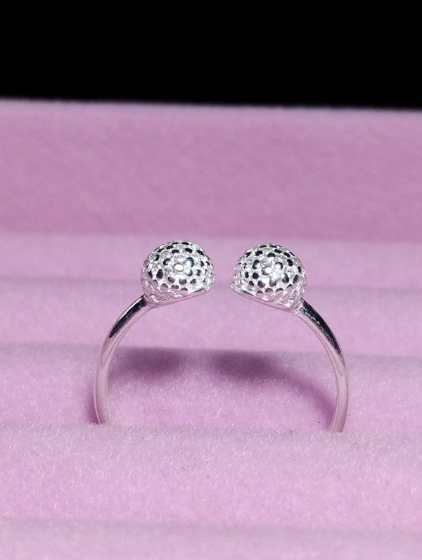 Producto - Anillo de plata doble bola micropave
