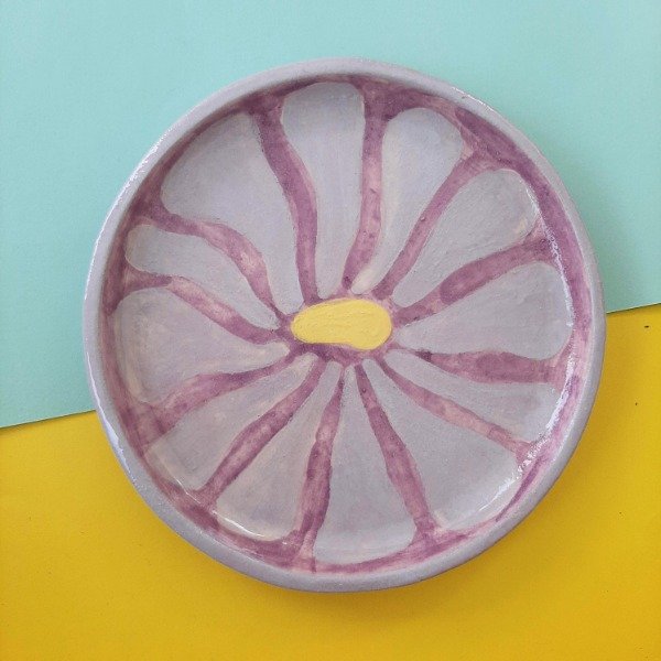 Producto - Plato redondo chico Flor violeta