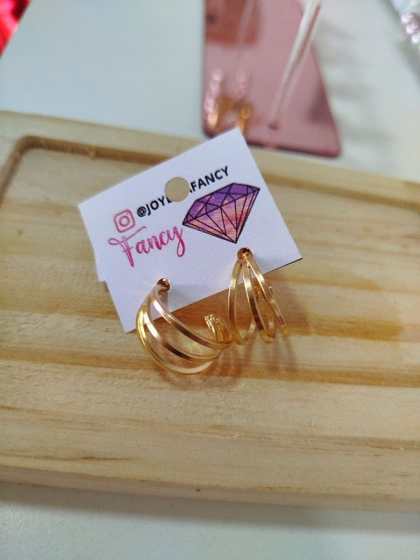 Producto - Argollitas lineas dorado