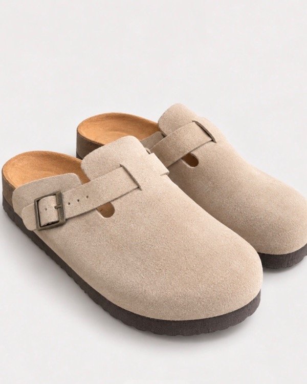 Producto - Zueco Beige De Gamuza - 0