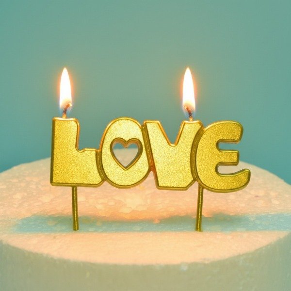 Producto - VELA DORADA LOVE 8X2.5CM - 0