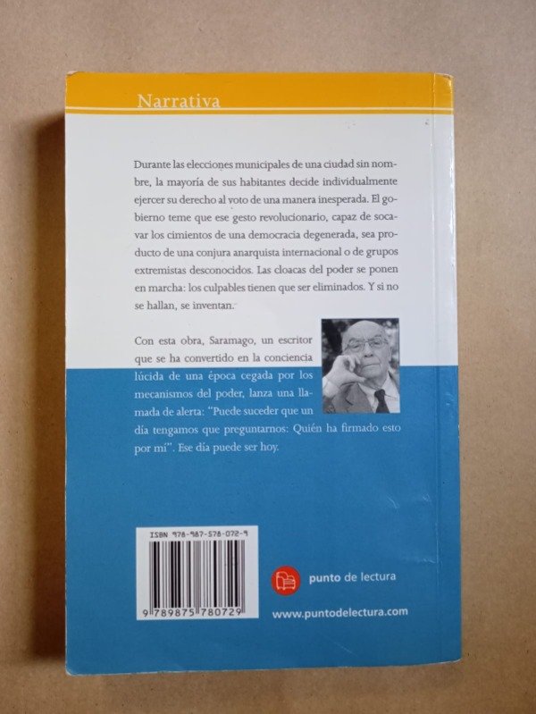 Producto - Ensayo sobre la lucidez - José Saramago - Punto de lectura 2007 - 1