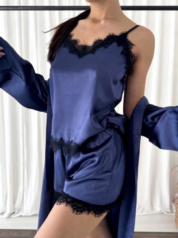 Producto - Set de seda azul