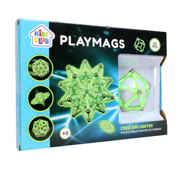 Producto - BLOQUES MAGNETICOS PLAYMAGS X52 PCS FLUO