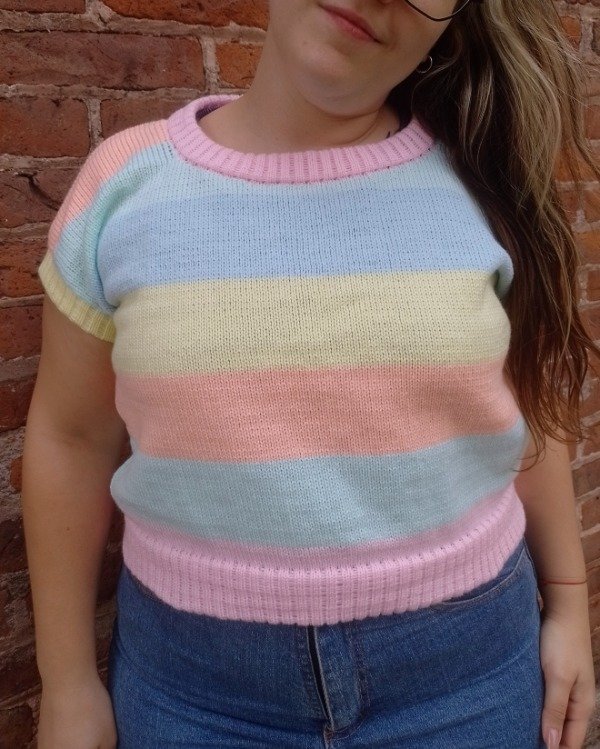 Producto - Chaleco Crop Pasteles (Talle L)