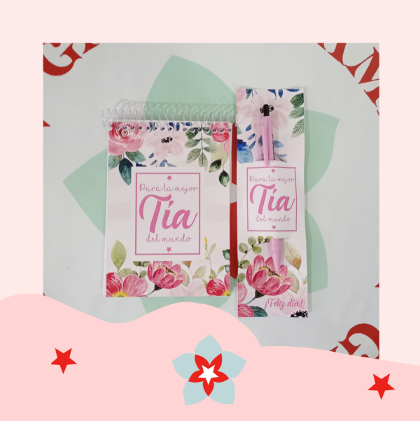 Producto - SET DE ANOTADOR + BIROME FILGO FASTRACK PARA LA MEJOR TÍA DEL MUNDO