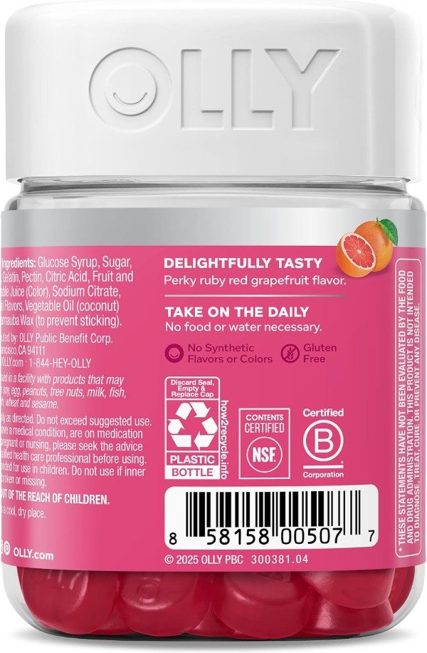 Producto - OLLY Undeniable Beauty Gomitas de belleza para el cabello, piel, uñas (60 un) - 8