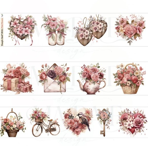 Producto - TRANSFER STICK ROLL PINK FLOWERS