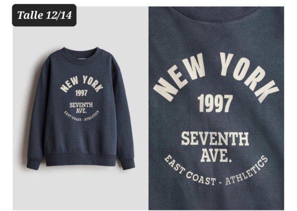 Producto - Buzo con friza HyM talle 12/14 gris