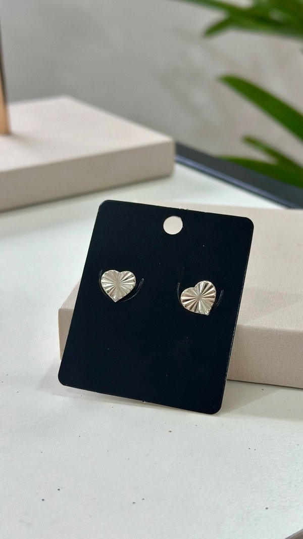 Producto - Aros Otilia corazón laminados en rodio