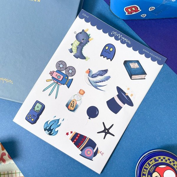 Producto - Stickers Dibus - Gama Azules