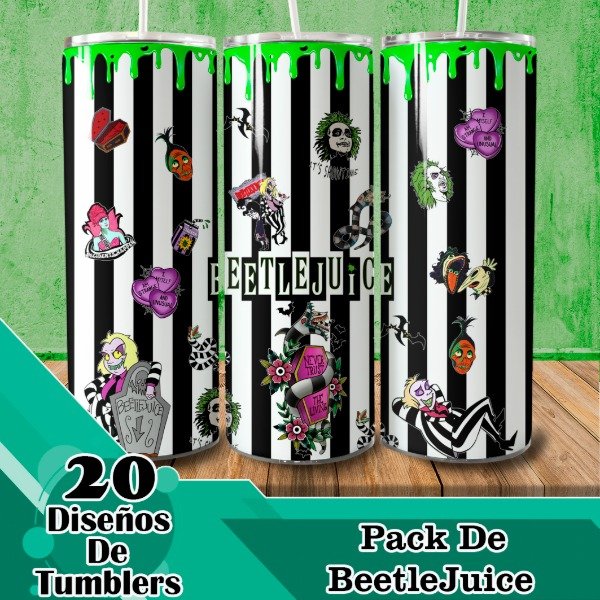 Producto - Diseños Digitales / Plantillas Para Tumblers De BeetleJuice