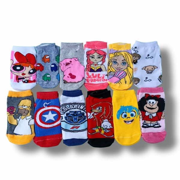 Producto - DOCENA CERRADA - Soquetes Animados Surtidos 2 - NIÑOS