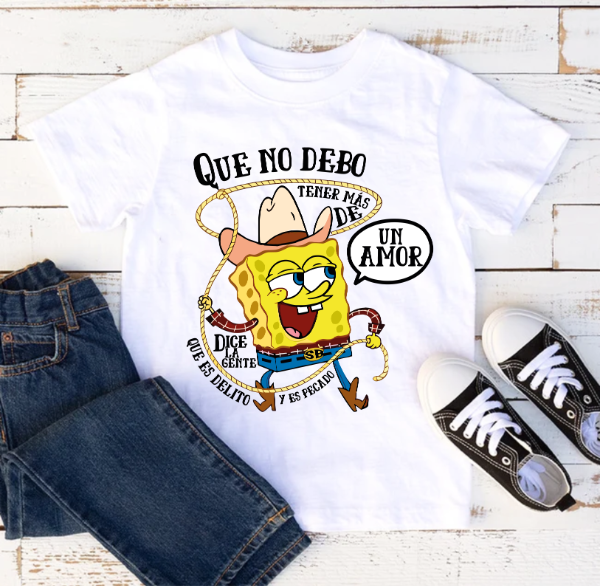 Producto - Plantillas Remeras Bob Esponja No debo tener DTF Sublimar Sublimación #R213
