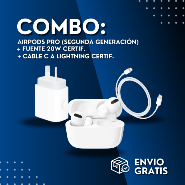 Producto - AIRPODS PRO 2 + CABEZAL 20W + CABLE C A LIGHTNING