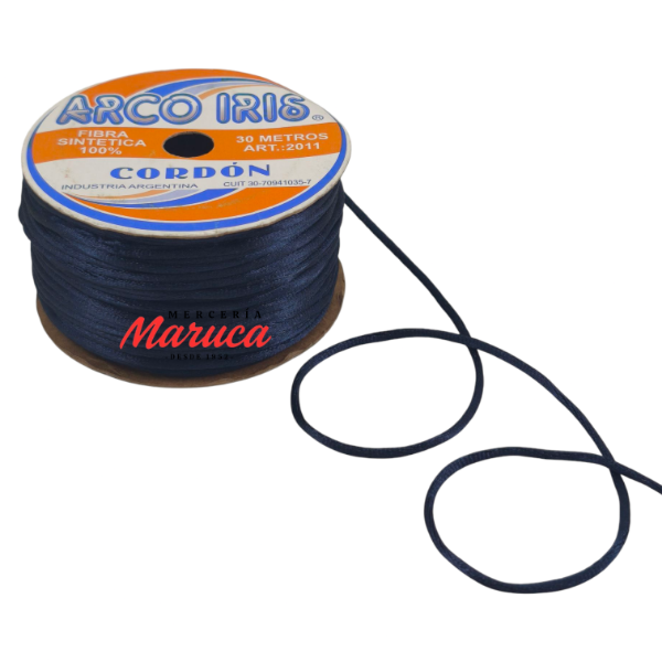 Producto - Cordón Raso 2mm Arco Iris 2011 Azul Marino.