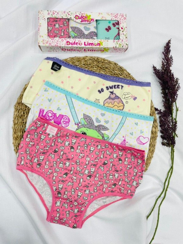 Producto - Art. 1923/3- DULCE LIMON - PACK X3 Bombacha de Niña