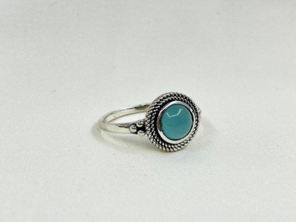 Producto - Anillo de plata con piedra ónix cielo ESPAÑA