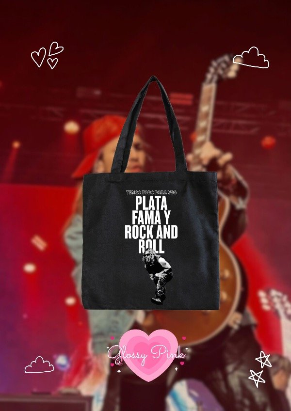 Producto - Tote Bag  Plata Fama Y Rock And Roll - DTF