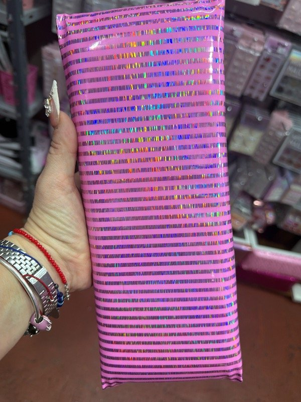 Producto - Apoya manos rosa con rayas holo