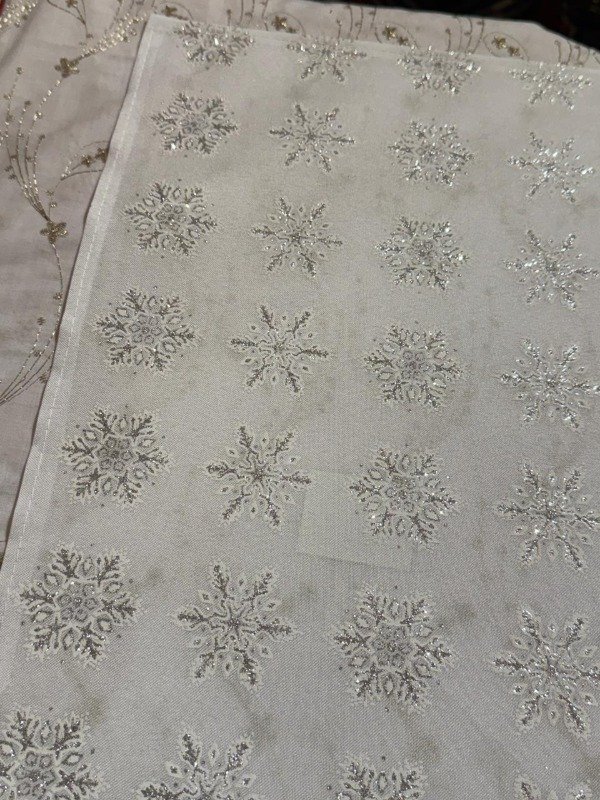 Producto - Individual blanco - copos de nieve plateados (Efectivo: 5.200)