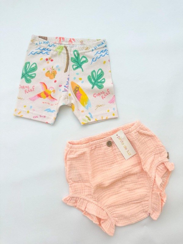 Producto - Biker playita y bombachudo coral baby