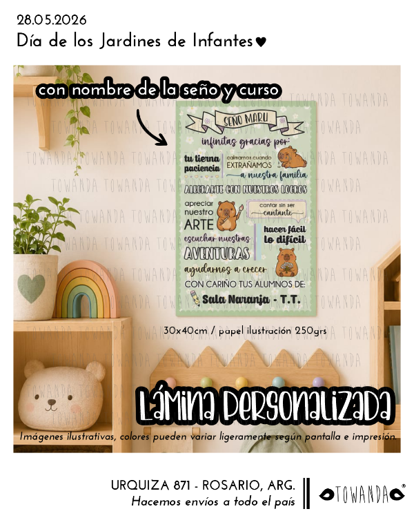 Producto - Lámina Personalizada - Día de los Jardines - Margaritas/Capys