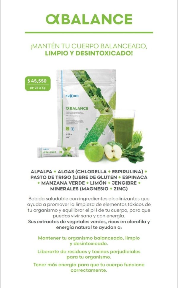 Producto - FUXION ALFA BALANCE caja x 28 sobres