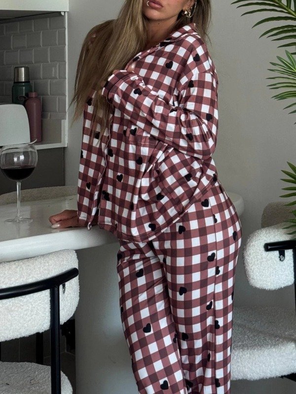 Producto - PIJAMA CAMISERO CUADRILLÉ