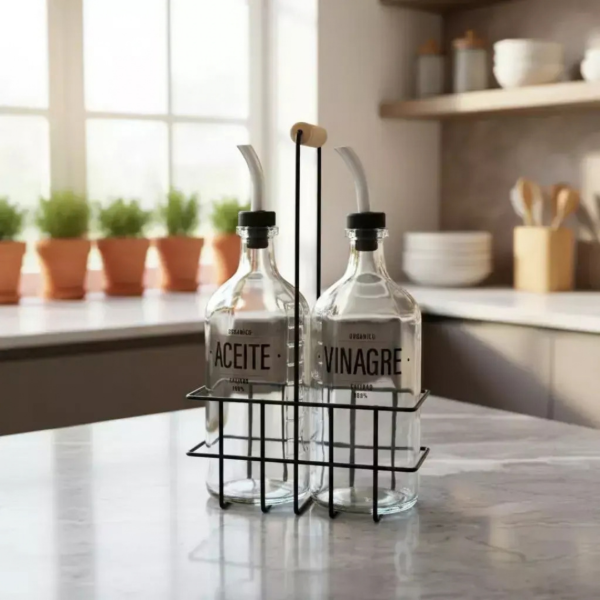 Producto - Set Envases Cristal con Canasta - 2