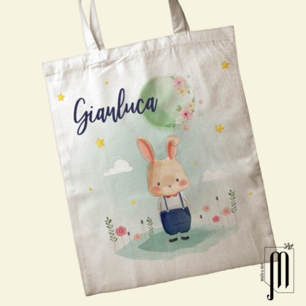 Bolsa de tela con manija Personalizada nombre