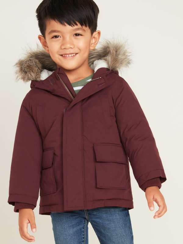 Producto - Parka parka con capucha de piel sintética unisex para niño pequeño Old Navy