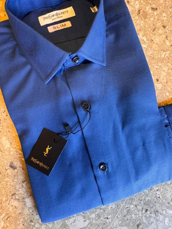 Producto - Camisa YSL tramada azulina