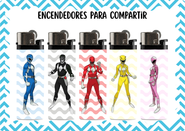 Producto - Set encendedores power rangers (x5)