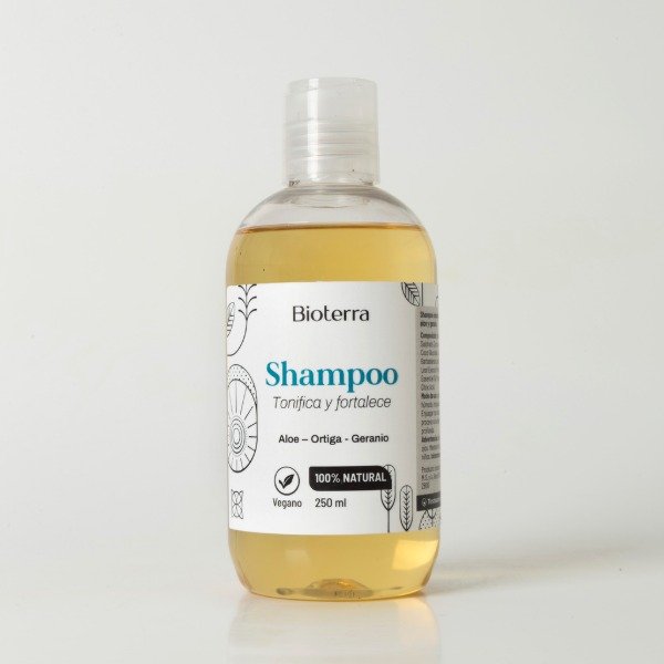 Producto - Shampoo Aloe Ortiga Geranio Natural Vegano Bioterra 250ml