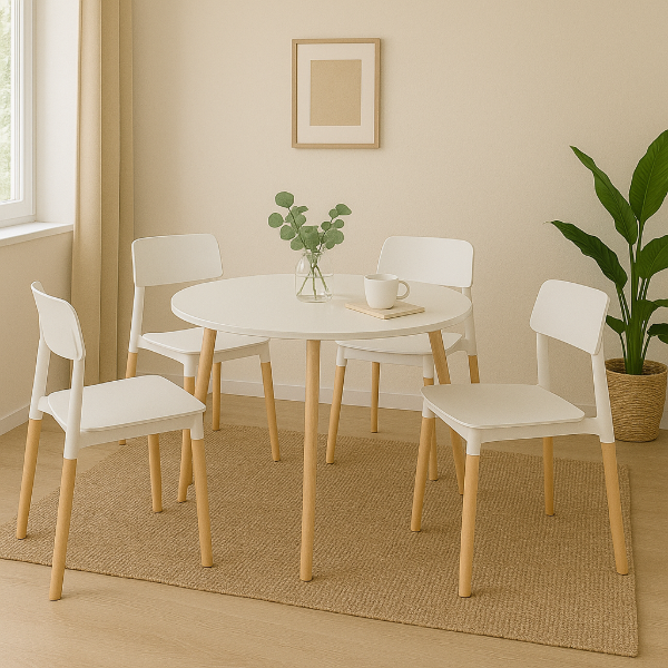 Producto - MEDA NORDICA REDONDA + 4 SILLAS MILAN