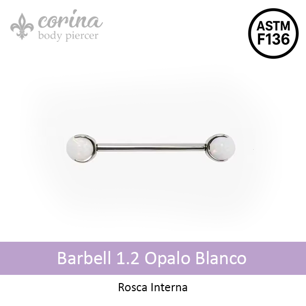 Producto - Barbell Titanio 1.2 Opalo Blanco