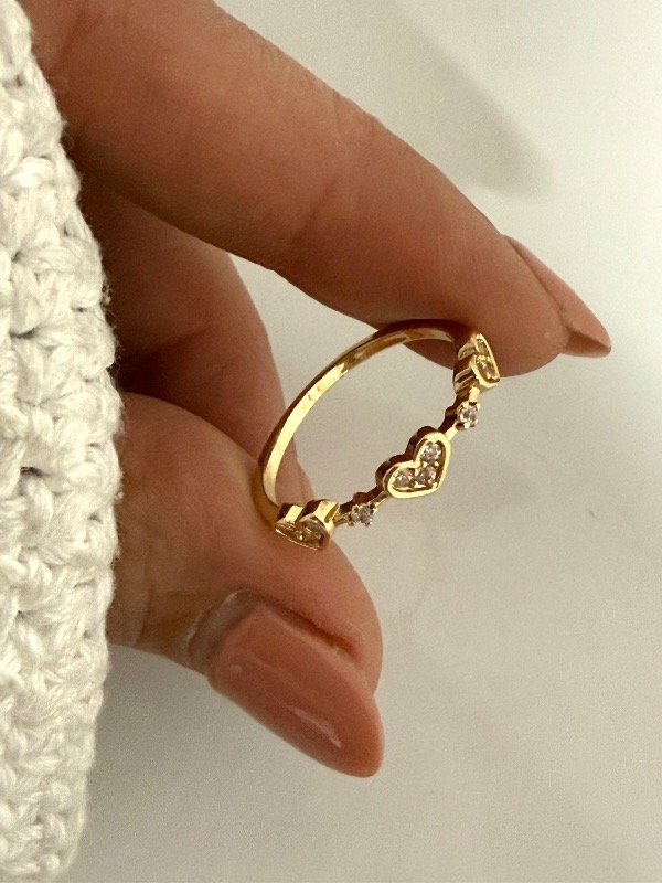 Producto - ND100 Anillo corazoncitos con micropave