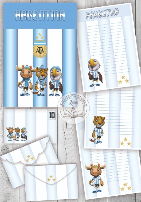 Producto - Papel Carta imprimible Argentina Mundial (A5 y A6)
