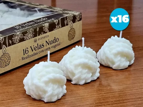 Producto - VELAS NUDO CERA VEGETAL X 16 UNIDADES