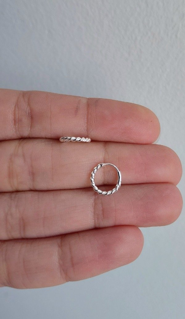 Producto - Argollita de Plata 10mm Torzada Lisa (unidad)